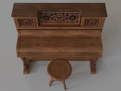 Antique Piano 3D model