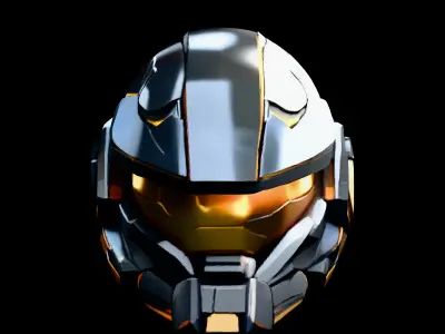 SciFi Helmet Futuristic Combat Gear Low-poly 3D model
