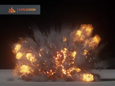Artillery Grenade Explosion Animation 3D 3D model