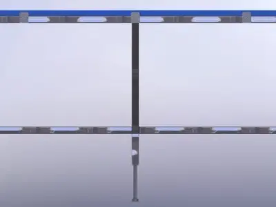 Stainless Steel Industrial Kitchen Table 3D model