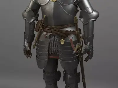 Knight medieval armor 3D model