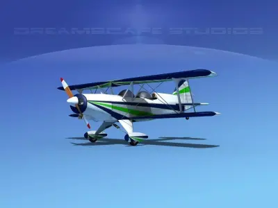 Acro Sport II Biplane 3D model 3