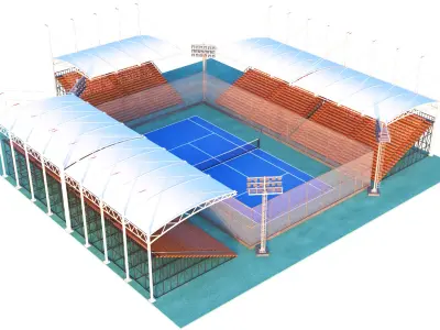 Tennis Court Arena 3D model
