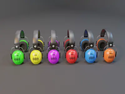 Realistic Ear Muffs with PBR Texture Low-poly 3D model