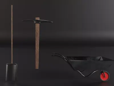 Digging Pack Low-poly 3D model