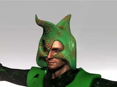 Green Horn Betel Helmet Low-poly 3D model
