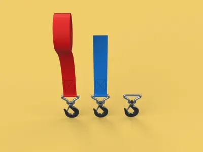 STANDARD HOOKS LIFTING CRANE STEEL HOOK HOIST BELT WEBBING STRAP 3D model