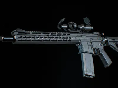 AR 15 Low-poly 3D model