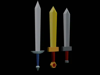 Stylized Cartoon Swords Low-poly 3D model