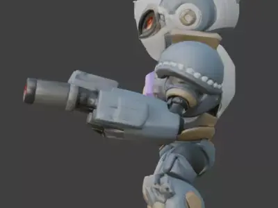 Aesthetic Heavy Combat Chibi 3D Model Low-poly 3D model buy