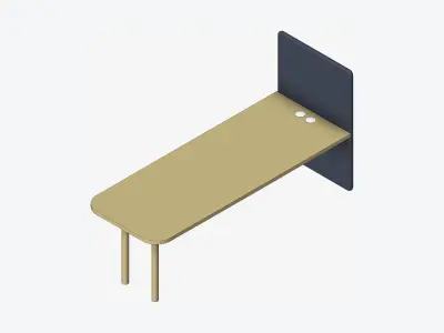 Furniture - Panel - Contemporary - Flame - Sofa Low-poly 3D model