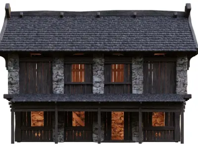 Old Medieval Building House 4K Textures GameReady 43 Low-poly 3D model