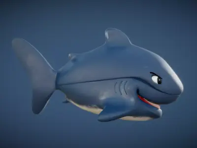 PBR Baby shark plastic toy 3D High poly 3D model