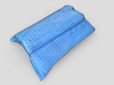 Folded Blue Tarp 3 Low-poly 3D model