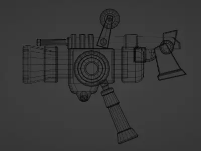 Space Cartoon Gun Package Low-poly 3D model