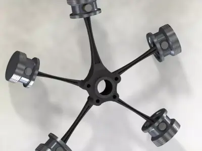 radial engine Free 3D model by zubairwajid