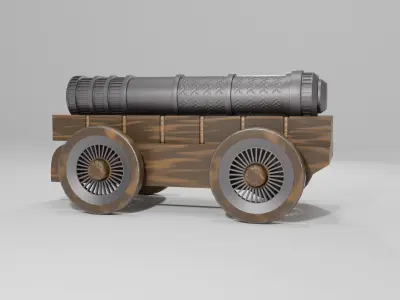 Ottoman Medieval Cannon Low-poly 3D model