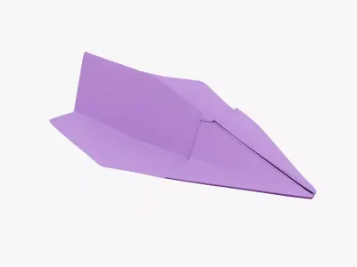 Paper Plane Magenta Low-poly 3D model