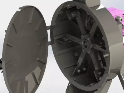 Feed grain and plant stalk crusher and grinder 3D model