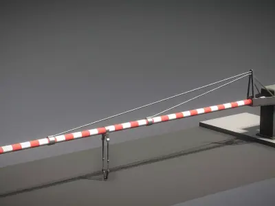 Low-Poly Railroad Barrier 7m Low-poly 3D model