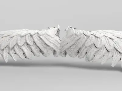 Angel wings Stylized Wide with UVs 3D model