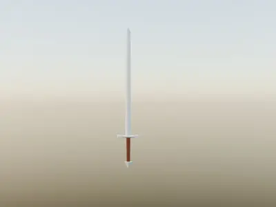 Low poly one handed sword 3D model