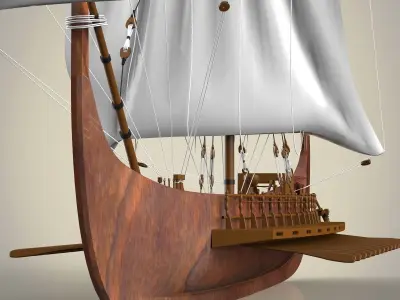Battleship viking ship 3D model