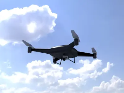Stylized drone-game ready-blender fbx Low-poly 3D model