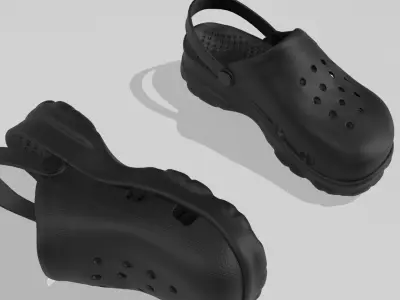 Clogs Sandal Black 3D model