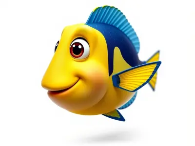 Animated Tropical Fish Model Pack with Vibrant Colors Low-poly 3D model