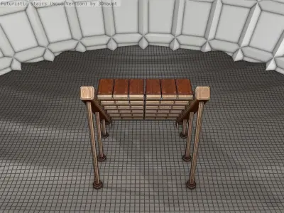 Wood Stairs - Construction Element 16 Low-poly 3D model