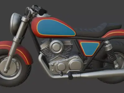 Cartoon Red Motorcycle 3D Model 3D model by im3dking