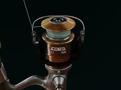 Fishing rod Low-poly 3D model get