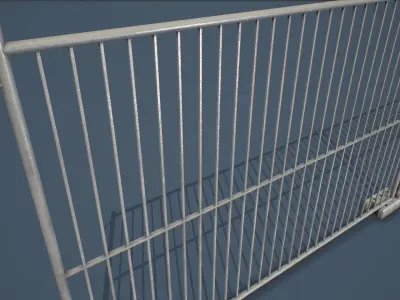 Portable Construction Fence PBR Low-poly 3D model