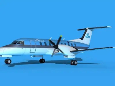 Embraer EMB120 KLM Excel 3D model