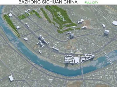 Bazhong Sichuan China 30km Free low-poly 3D model
