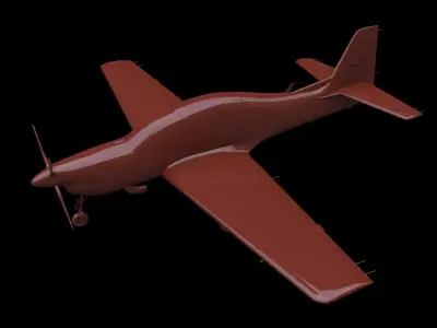 Short Tucano T1 Free low-poly 3D model