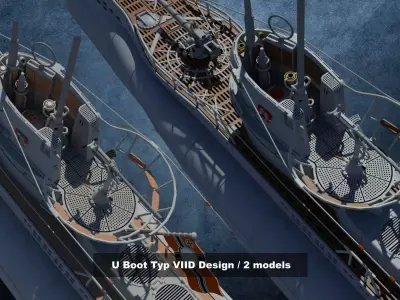U-Boot Typ VIID Design 3D Model Pack
