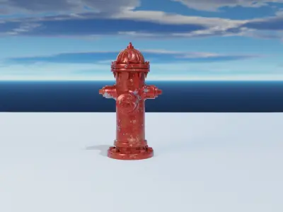 Realistic and Detailed 3D Fire Hydrant Model for Games and VR 3D model