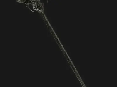 Necromancer Staff 02 Low-poly 3D model