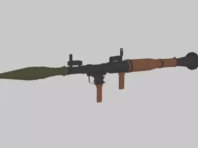 Low Poly RPG-7 machine gun Low-poly 3D model