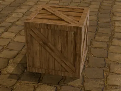 Wooden Crate 3D Low-poly 3D model