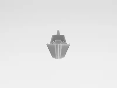 Cartoon Simple Warship v1 008 Low-poly 3D model