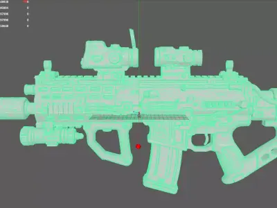 Futuristic Gun 3D model shop