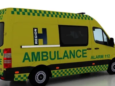 Mercedes Benz Sprinter L2H2 2015 Denmark Ambulance 3D model