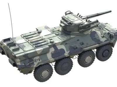 BTR 3 Armored Personnel Carrier Low-poly 3D model