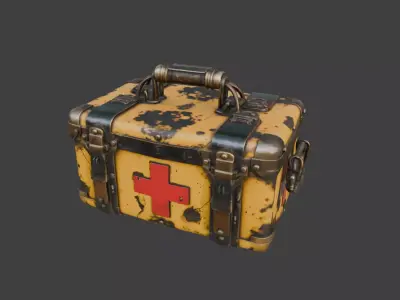 Steampunk First Aid Kit Low-poly 3D model