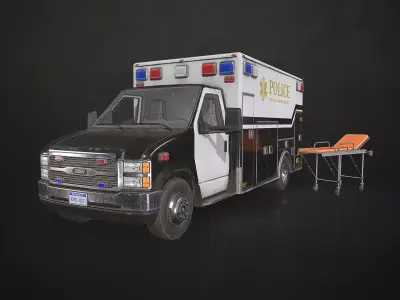 Ambulance Type 3 - V5 Low-poly 3D model