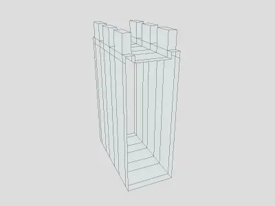 Medieval Castle Module 02 Low Poly PBR Realisitc Low-poly 3D model