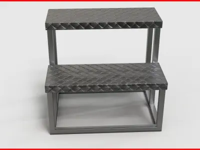 Ladder metal step stool Low-poly 3D model